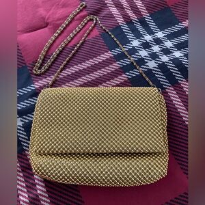 Golden Gorgeous Clutch Purse with chain shoulder strap